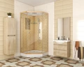 Душевая кабина Niagara Luxe NG-7702DG (100x100х210) низкий поддон(15см),дверь распашная,стенки золото,3 места 7702DG