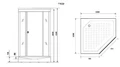 Душевая кабина Niagara Luxe NG-7702DG (100x100х210) низкий поддон(15см),дверь распашная,стенки золото,3 места 7702DG