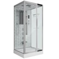 Душевая кабина Niagara Luxe NG-7714W (100x90х215) низкий поддон(15см),дверь распашная,стенки серебро,5 мест 7714W