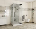 Душевая кабина Niagara Luxe NG-7714W (100x90х215) низкий поддон(15см),дверь распашная,стенки серебро,5 мест 7714W