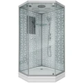 Душевая кабина Niagara Luxe NG-7701DW (90x90х210) низкий поддон(15см),дверь распашная,стенки серебро,3 места 7701DW