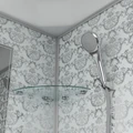 Душевая кабина Niagara Luxe NG-7701DW (90x90х210) низкий поддон(15см),дверь распашная,стенки серебро,3 места 7701DW