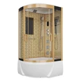 Душевая кабина Niagara Luxe NG-7712GR (80x120х215) высокий поддон(38см),дверь раздвижная,стенки золото,4 места 7712GR