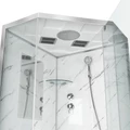 Душевая кабина Niagara Luxe NG-7702DM (100x100х210) низкий поддон(15см),дверь распашная,стенки мрамор,3 места 7702DM