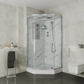 Душевая кабина Niagara Luxe NG-7702DM (100x100х210) низкий поддон(15см),дверь распашная,стенки мрамор,3 места 7702DM