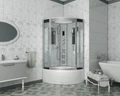 Душевая кабина Niagara Luxe NG-7710W (100x100х215) высокий поддон(45см),дверь раздвижная,стенки серебро,4 места 7710W