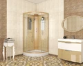 Душевая кабина Niagara Luxe NG-7715GBK (90x90х210) низкий поддон(15см),дверь раздвижная,стенки золото,без крыши,4 места 7715GBK