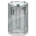 Душевая кабина Niagara Luxe NG-7799WBK (90x90х210) низкий поддон(15см),дверь распашная,стенки серебро,без крыши,4 места 7799WBK