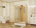 Душевая кабина Niagara Luxe NG-7711GBK (90x120х210) низкий поддон(15см),дверь раздвижная,стенки золото,без крыши,5 мест 7711GBK