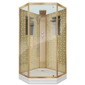 Душевая кабина Niagara Luxe NG-7799GBK (90x90х210) низкий поддон(15см),дверь распашная,стенки золото,без крыши,4 места 7799GBK