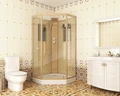 Душевая кабина Niagara Luxe NG-7799GBK (90x90х210) низкий поддон(15см),дверь распашная,стенки золото,без крыши,4 места 7799GBK