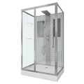 Душевая кабина Niagara Luxe NG-7711WBK (90x120х210) низкий поддон(15см),дверь раздвижная,стенки серебро,без крыши,5 мест 7711WBK
