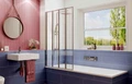 Шторка для ванны Ambassador Bath Screens 16041111L (100х140) хром,стекло прозрачное,складная,1 место 16041111L