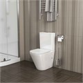Унитаз напольный Grossman GR-4450SQ (605х380х825) безободковый,белый с тонкой крышкой,микролифт,смыв торнадо,2 места GR-4450SQ