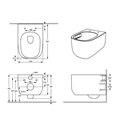 Унитаз подвесной Grossman Thin Rim GR-5605SQ (520х374х355) тонкий ободок,белый с тонкой крышкой,микролифт,смыв торнадо,1 место GR-5605SQ