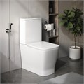 Унитаз напольный Grossman GR-4490SQ (605х365х820) безободковый,белый с тонкой крышкой,микролифт,смыв торнадо,2 места GR-4490SQ