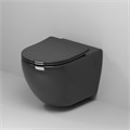 Унитаз подвесной Grossman Color GR-4411BS (560х360х350) безободковый,черный с тонкой крышкой,микролифт,1 место GR-4411blackS