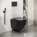Унитаз подвесной Grossman Color GR-4411BS (560х360х350) безободковый,черный с тонкой крышкой,микролифт,1 место GR-4411blackS