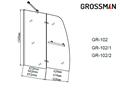 Шторка для ванны Grossman GR-102 (150х90) распашная,хром,стекло прозрачное,1 место GR-102