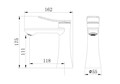 Смеситель для раковины Grossman Advans 510.K35.09.210 черный матовый,1 место 510.K35.09.210