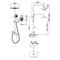 Душевая стойка Grossman Mercury 500.K35.10.210 с верхним душем,ручной лейкой и смесителем,черный матовый,1 место 500.K35.10.210