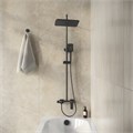 Душевая стойка Grossman Style 500.K35.05.210 с верхним душем,ручной лейкой и смесителем,черный матовый,1 место 500.K35.05.210