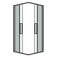Душевое ограждение Grossman Cosmo 300.K33.02.8080.42.00 (80х80х195) квадрат,раздвижная,графит сатин,стекло прозрачное, 1 место 300.K33.02.8080.42.00