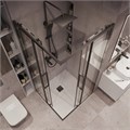 Душевое ограждение Grossman Cosmo 300.K33.02.8080.42.00 (80х80х195) квадрат,раздвижная,графит сатин,стекло прозрачное, 1 место 300.K33.02.8080.42.00