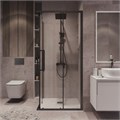 Душевое ограждение Grossman Cosmo 300.K33.02.8080.42.00 (80х80х195) квадрат,раздвижная,графит сатин,стекло прозрачное, 1 место 300.K33.02.8080.42.00
