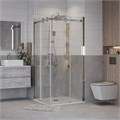 Душевое ограждение Grossman Classic 300.K33.04.8080.10.00 (80х80х195) квадрат,раздвижная,хром,стекло прозрачное, 2 места 300.K33.04.8080.10.00