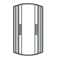 Душевое ограждение Grossman Cosmo 301.K33.02.9090.42.00 (90х90х195) четверть круга,раздвижная,графит сатин,стекло прозрачное, 1 место 301.K33.02.9090.42.00