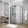 Боковая стенка Grossman Galaxy 200.K33.01.90.21.02 (90х195) черный матовый,стекло шиншилла, 1 место 200.K33.01.90.21.02