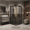 Душевое ограждение Grossman Classic 300.K33.04.1010.21.00 (100х100х195) квадрат,раздвижная,черный матовый, стекло прозрачное, 2 места 300.K33.04.1010.21.00