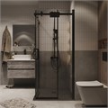 Душевое ограждение Grossman Classic 300.K33.04.1010.21.00 (100х100х195) квадрат,раздвижная,черный матовый, стекло прозрачное, 2 места 300.K33.04.1010.21.00