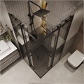Душевое ограждение Grossman Classic 300.K33.04.1010.21.00 (100х100х195) квадрат,раздвижная,черный матовый, стекло прозрачное, 2 места 300.K33.04.1010.21.00