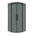 Душевое ограждение Grossman Classic 301.K33.04.9090.21.10 (90х90х195) четверть круга,раздвижная,черный матовый,стекло тонированное,1 место 301.K33.04.9090.21.10