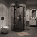 Душевое ограждение Grossman Classic 301.K33.04.9090.21.10 (90х90х195) четверть круга,раздвижная,черный матовый,стекло тонированное,1 место 301.K33.04.9090.21.10