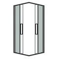 Душевое ограждение Grossman Cosmo 300.K33.02.9090.21.00 (90х90х195) квадрат,раздвижная,черный матовый,стекло прозрачное, 1 место 300.K33.02.9090.21.00