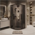 Душевое ограждение Grossman Cosmo 301.K33.02.9090.21.10 (90х90х195) четверть круга,раздвижная,черный матовый,стекло тонированное, 1 место 301.K33.02.9090.21.10