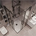 Душевое ограждение Grossman Cosmo 300.K33.02.8080.21.00 (80х80х195) квадрат,раздвижная,черный матовый,стекло прозрачное, 1 место 300.K33.02.8080.21.00