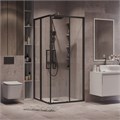Душевое ограждение Grossman Cosmo 300.K33.02.8080.21.00 (80х80х195) квадрат,раздвижная,черный матовый,стекло прозрачное, 1 место 300.K33.02.8080.21.00