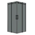 Душевое ограждение Grossman Classic 300.K33.04.8080.21.10 (80х80х195) квадрат,раздвижная,черный матовый,стекло тонированное, 2 места 300.K33.04.8080.21.10
