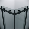 Душевое ограждение Grossman Classic 300.K33.04.8080.21.00 (80х80х195) квадрат,раздвижная,черный матовый,стекло прозрачное, 2 места 300.K33.04.8080.21.00