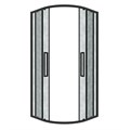 Душевое ограждение Grossman Cosmo 301.K33.02.8080.21.02 (80х80х195) четверть круга,раздвижная,черный матовый,стекло шиншилла, 1 место 301.K33.02.8080.21.02