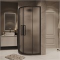 Душевое ограждение Grossman Cosmo 301.K33.02.8080.21.02 (80х80х195) четверть круга,раздвижная,черный матовый,стекло шиншилла, 1 место 301.K33.02.8080.21.02