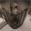 Душевое ограждение Grossman Cosmo 301.K33.02.8080.21.02 (80х80х195) четверть круга,раздвижная,черный матовый,стекло шиншилла, 1 место 301.K33.02.8080.21.02