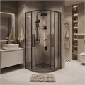 Душевое ограждение Grossman Cosmo 301.K33.02.1010.42.00 (100х100х195) четверть круга,раздвижная,графит сатин,стекло прозрачное, 1 место 301.K33.02.1010.42.00