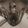 Душевое ограждение Grossman Cosmo 301.K33.02.1010.42.00 (100х100х195) четверть круга,раздвижная,графит сатин,стекло прозрачное, 1 место 301.K33.02.1010.42.00