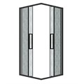 Душевое ограждение Grossman Cosmo 300.K33.02.9090.21.02 (90х90х195) квадрат,раздвижная,черный матовый,стекло шиншилла, 1 место 300.K33.02.9090.21.02