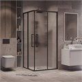 Душевое ограждение Grossman Cosmo 300.K33.02.9090.21.02 (90х90х195) квадрат,раздвижная,черный матовый,стекло шиншилла, 1 место 300.K33.02.9090.21.02